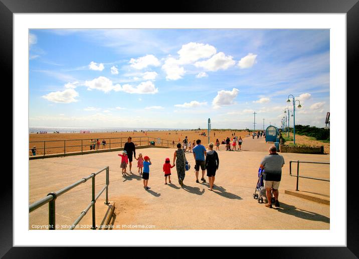 Morning arrival at the beach for the family at Skegness in Lincolnshire. Framed Mounted Print by john hill