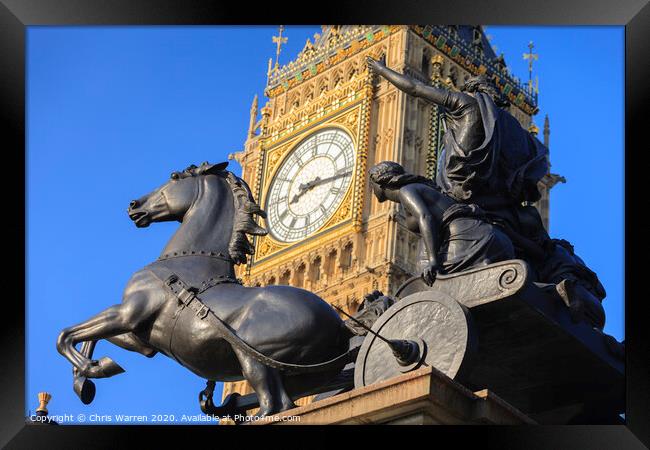 Big Ben and Boadicea's Horse Westminster London Framed Print by Chris Warren