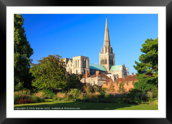 Bishops Palace Gardens and Chichester Cathedral Framed Mounted Print by Chris Warren