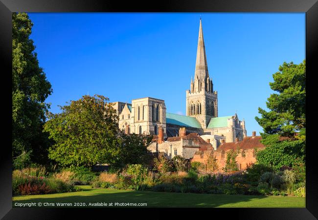 Bishops Palace Gardens and Chichester Cathedral Framed Print by Chris Warren