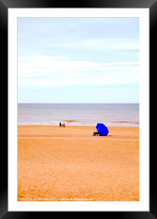 The blue parasol. Framed Mounted Print by john hill