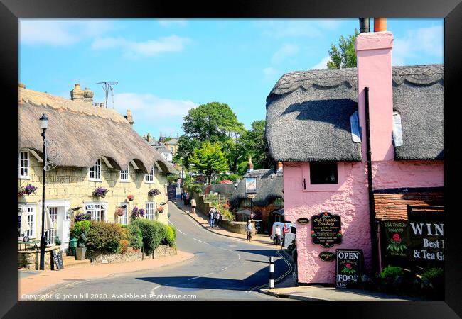 The beautiful thatched village of old Shanklin on the Isle of Wight.  Framed Print by john hill