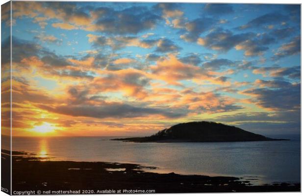 Cornish Sunrise And Looe Island. Canvas Print by Neil Mottershead