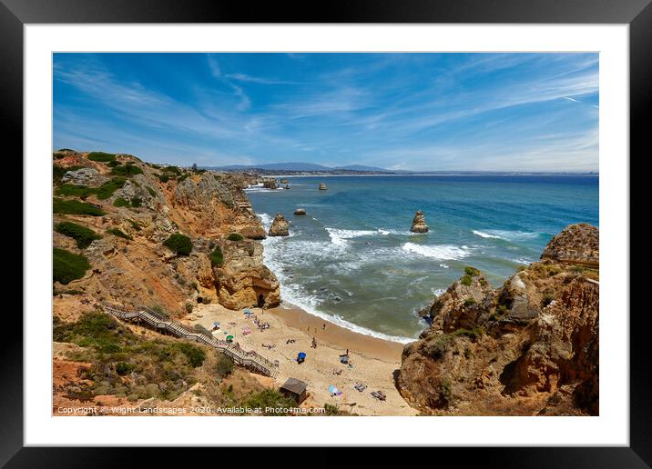 Praia do Camilo Lagos Algarve Portugal Framed Mounted Print by Wight Landscapes