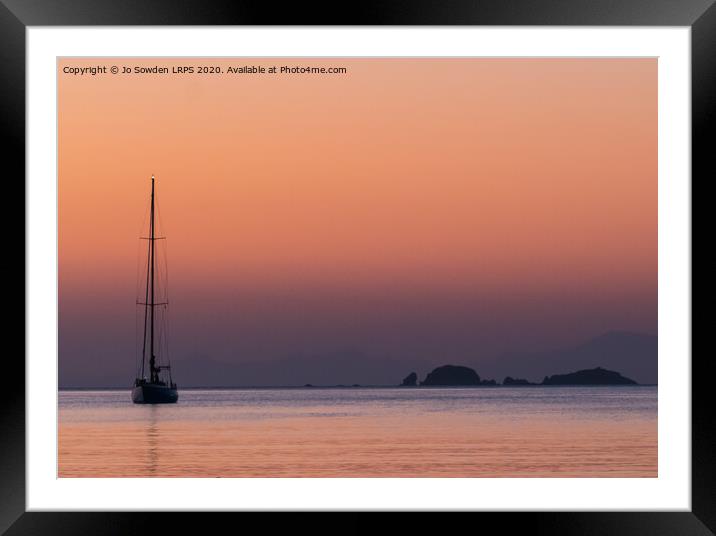 Greek Sunset, Paros Framed Mounted Print by Jo Sowden