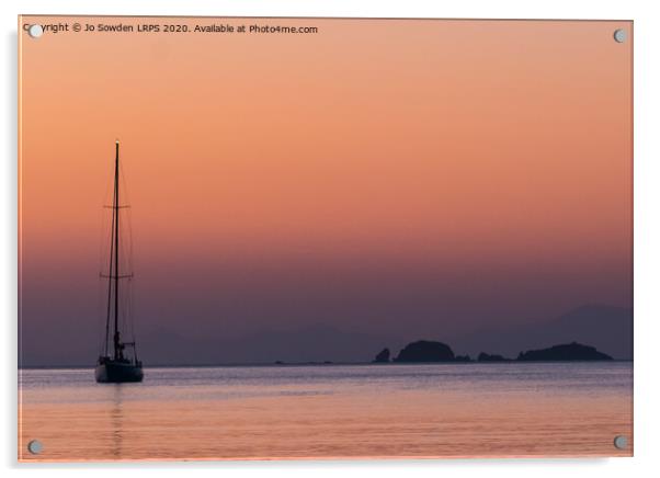 Greek Sunset, Paros Acrylic by Jo Sowden