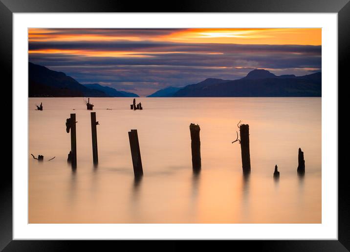 Golden Tranquility at Loch Ness Framed Mounted Print by John Frid