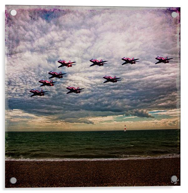 Red Arrows Return Home Acrylic by Chris Lord