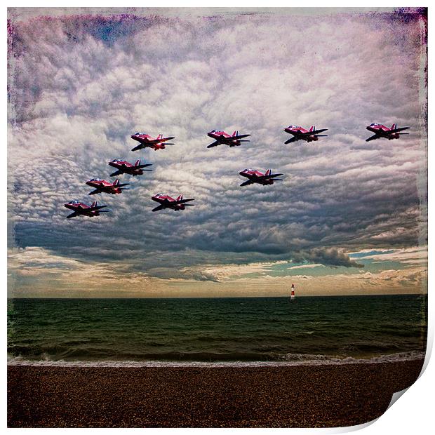 Red Arrows Return Home Print by Chris Lord