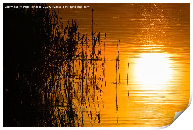 Sunset at Chew Valley lake Print by Paul Richards