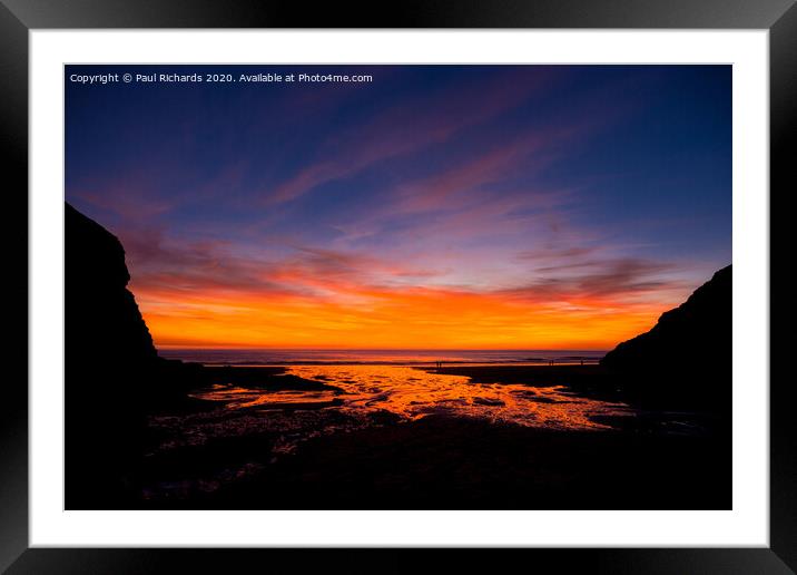 Sunset at Chapel Porth Framed Mounted Print by Paul Richards