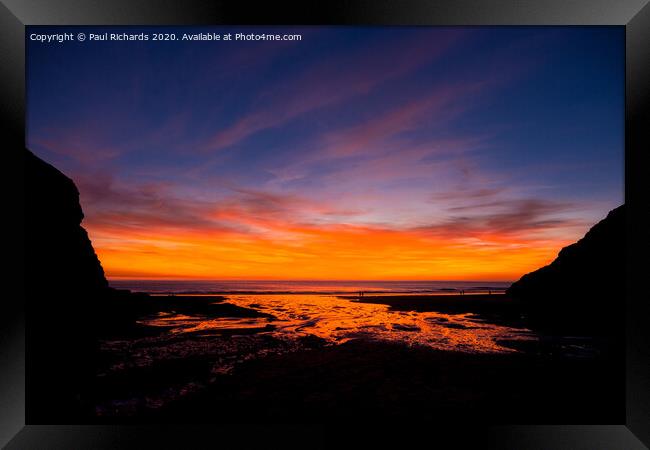 Sunset at Chapel Porth Framed Print by Paul Richards