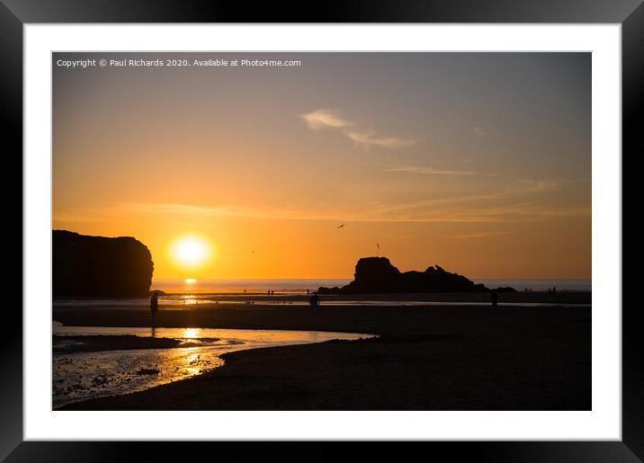 Perranporth sunset Framed Mounted Print by Paul Richards