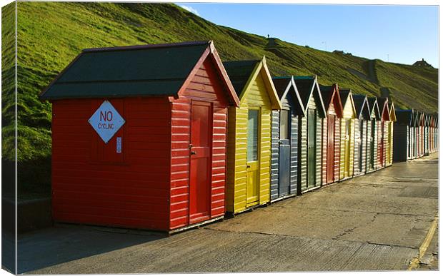 Whitby Beach Huts Canvas Print by graham young