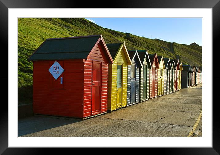 Whitby Beach Huts Framed Mounted Print by graham young