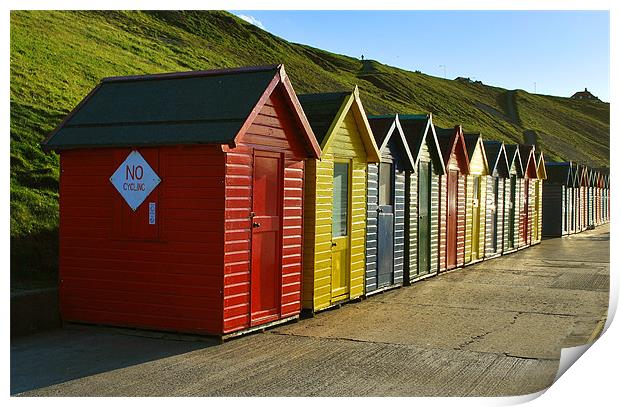 Whitby Beach Huts Print by graham young
