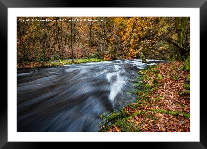 Autumn at Achray Water in the Trossachs Framed Mounted Print by George Robertson