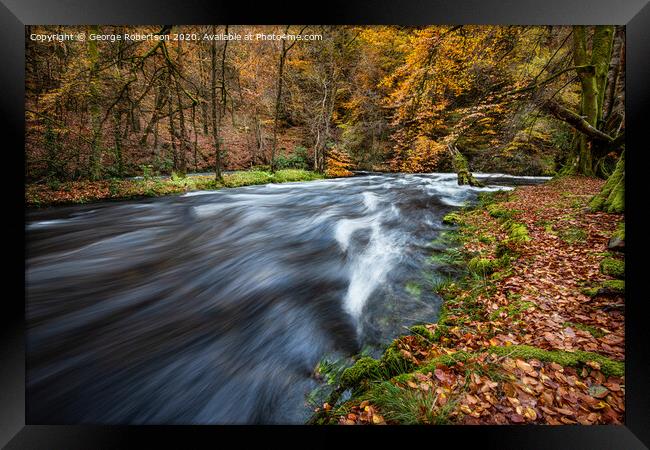 Autumn at Achray Water in the Trossachs Framed Print by George Robertson