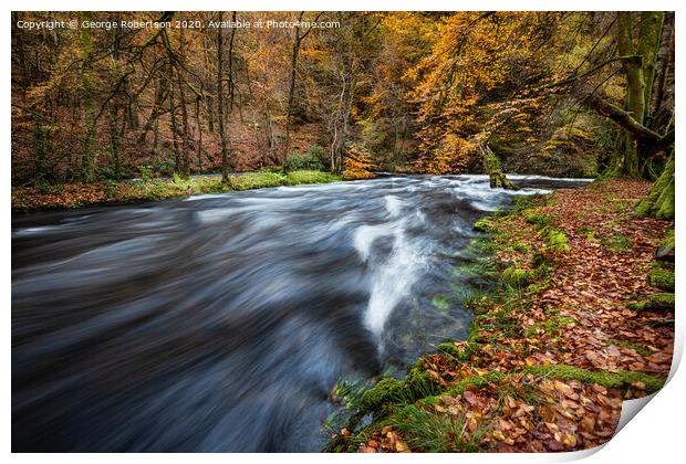Autumn at Achray Water in the Trossachs Print by George Robertson