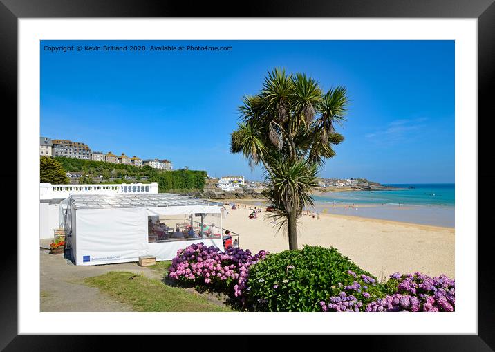porthminster beach st ives cornwall Framed Mounted Print by Kevin Britland