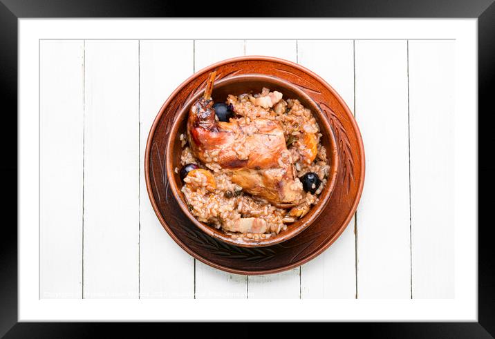 Delicious risotto with rabbit. Framed Mounted Print by Mykola Lunov Mykola