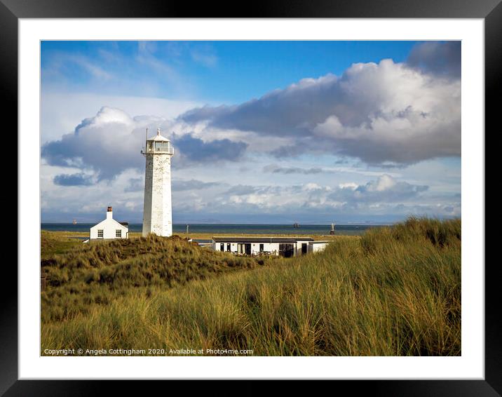 Lighthouse on Walney Island Framed Mounted Print by Angela Cottingham