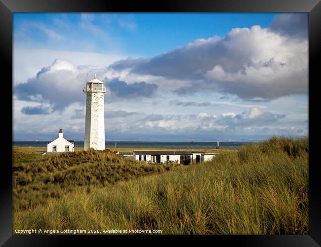 Lighthouse on Walney Island Framed Print by Angela Cottingham