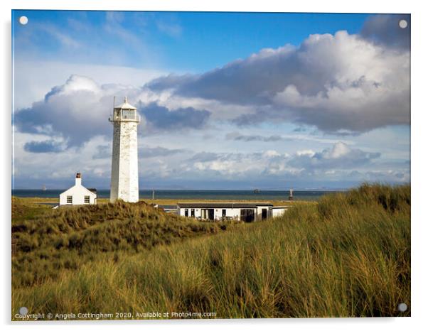 Lighthouse on Walney Island Acrylic by Angela Cottingham