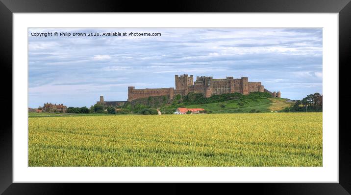 Bamburgh Castle in Northumberland, Panorama Framed Mounted Print by Philip Brown