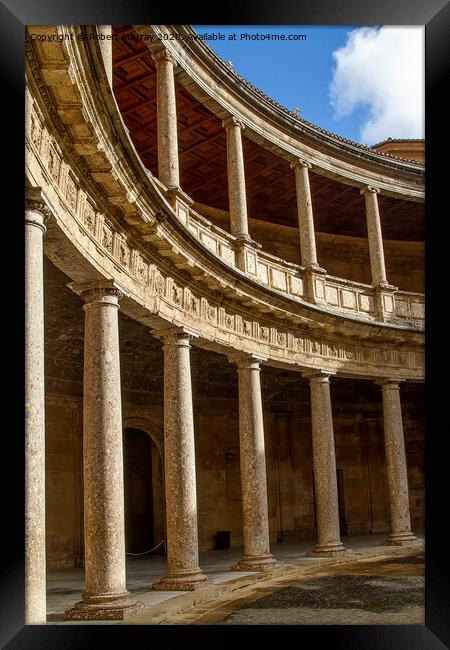 Carlos V Palace. Columns. The Alhambra. Framed Print by Robert Murray