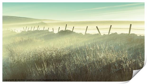 Misty morning on the moors Print by Andrew Kearton