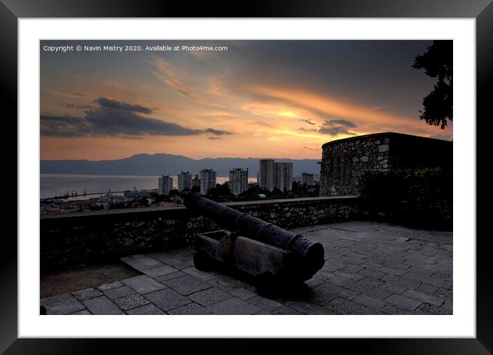 Rijeka Sunset Framed Mounted Print by Navin Mistry