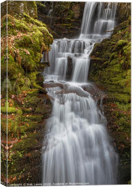 Cycle path waterfall  Canvas Print by Malc Lawes