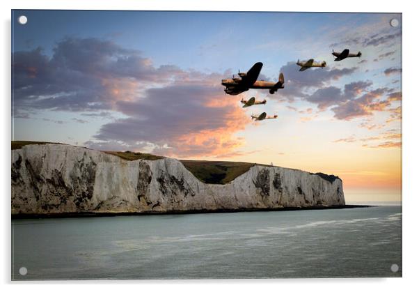 BBMF Over Dover Acrylic by J Biggadike