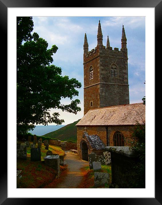 Morwenstow Church in Cornwall Framed Mounted Print by Jules Camfield