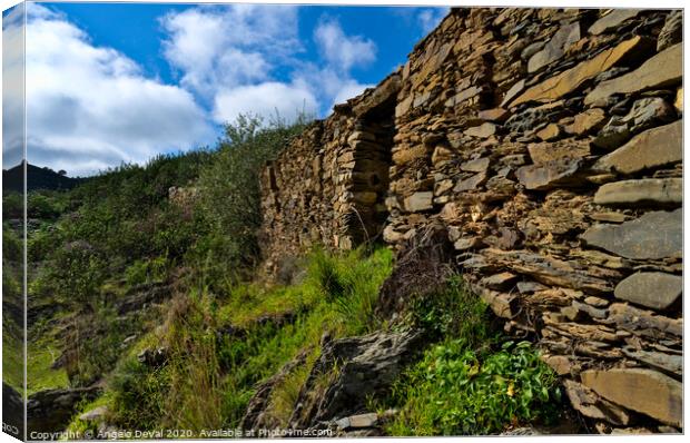 Ruins of a schist cottage in Alentejo Canvas Print by Angelo DeVal