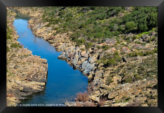 River on the Rocks - Where Algarve meets Alentejo Framed Print by Angelo DeVal