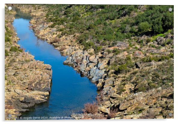 River on the Rocks - Where Algarve meets Alentejo Acrylic by Angelo DeVal