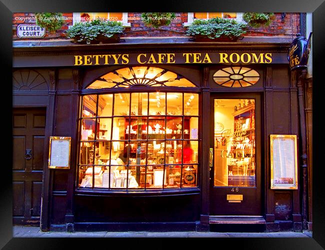 Bettys Tea Room - Stonegate York Framed Print by Colin Williams Photography