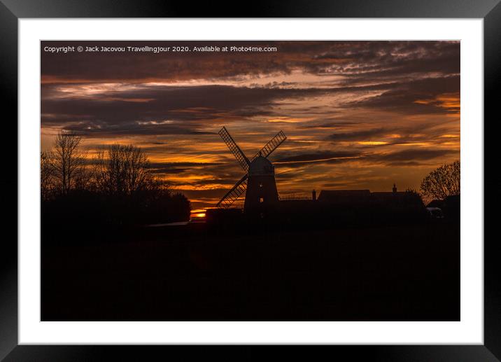 Napton windmill sunset Framed Mounted Print by Jack Jacovou Travellingjour