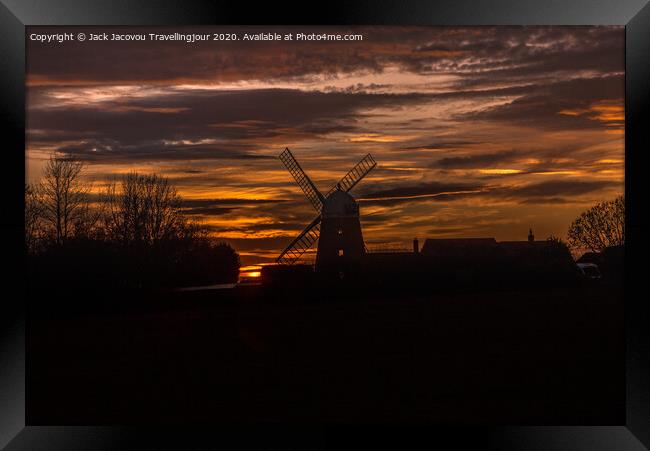 Napton windmill sunset Framed Print by Jack Jacovou Travellingjour