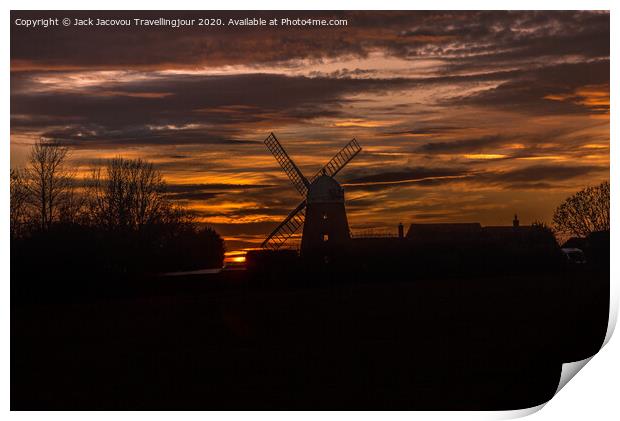 Napton windmill sunset Print by Jack Jacovou Travellingjour