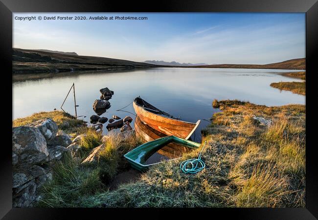 Loch Raa Fishing Boats, Achnahaird, Coigach Peninsula, Scotland, UK Framed Print by David Forster
