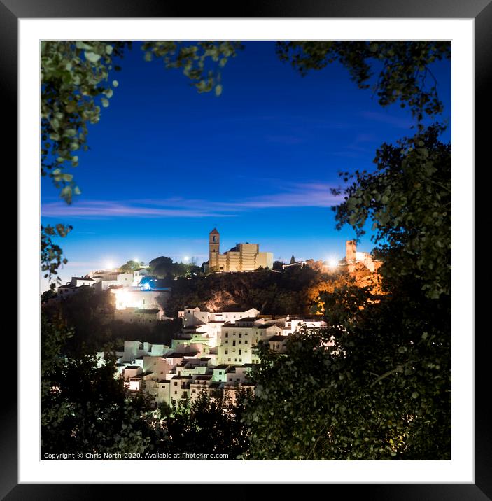 The white mountain village of Casares. Framed Mounted Print by Chris North