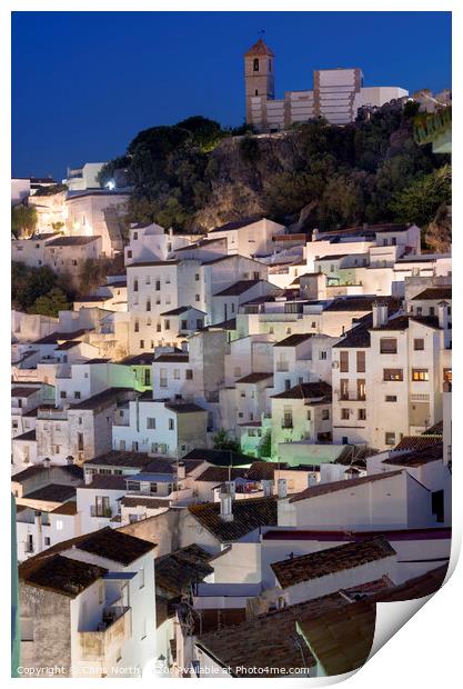 The white mountain village of Casares. Print by Chris North