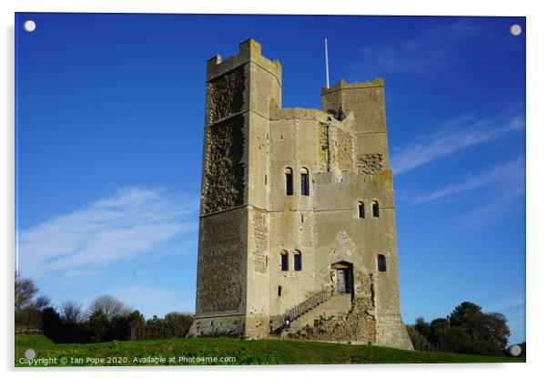 Orford Castle Acrylic by Ian Pope