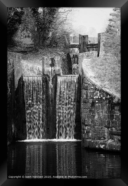Pontnewyyd locks Monmouth brecon canal Framed Print by keith hannant