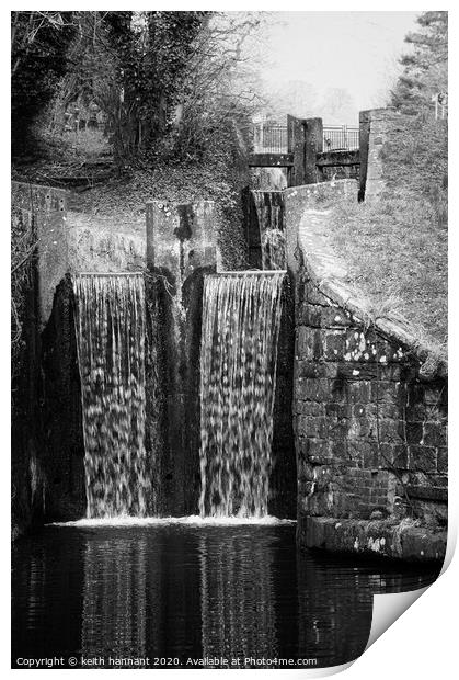 Pontnewyyd locks Monmouth brecon canal Print by keith hannant