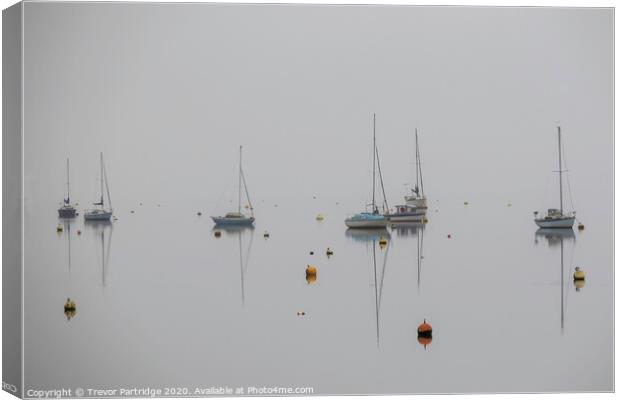 Grey Day Boats Canvas Print by Trevor Partridge