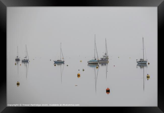 Grey Day Boats Framed Print by Trevor Partridge